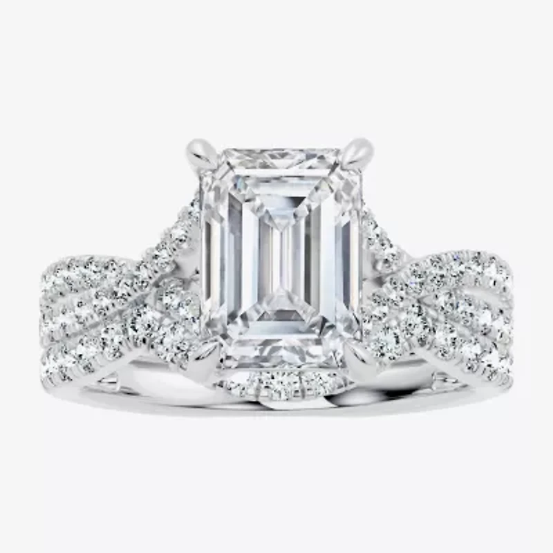 Signature By Modern Bride (F-G / Vs2-Si1) Womens 3 1/2 CT. T.W Lab Grown White Diamond 10K Gold Side Stone Bridal Set