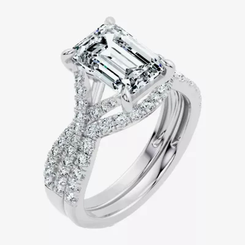 Signature By Modern Bride (F-G / Vs2-Si1) Womens 3 1/2 CT. T.W Lab Grown White Diamond 10K Gold Side Stone Bridal Set