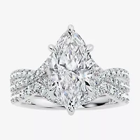 Signature By Modern Bride (F-G / Vs2-Si1) Womens 3 1/2 CT. T.W Lab Grown White Diamond 10K Gold Marquise Side Stone Bridal Set