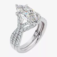 Signature By Modern Bride (F-G / Vs2-Si1) Womens 3 1/2 CT. T.W Lab Grown White Diamond 10K Gold Marquise Side Stone Bridal Set