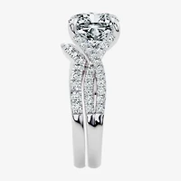 Signature By Modern Bride (F-G / Vs2-Si1) Womens 3 1/2 CT. T.W Lab Grown White Diamond 10K Gold Cushion Side Stone Bridal Set