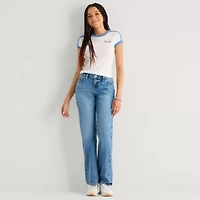 Arizona Womens Juniors Low Rise Straight Leg Jean