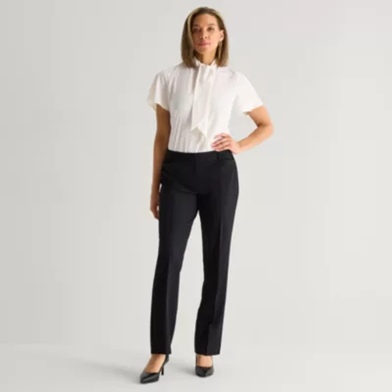 Liz Claiborne Audra Curvy Womens Straight Mid Rise Trouser