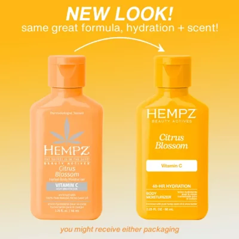 Hempz Mini Citrus Blossom Herbal Body Moisturizer With Brightening Vitamin C 2.25 Oz.