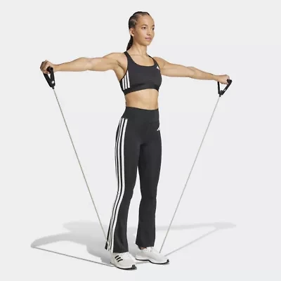 adidas Womens High Rise Knit Active Flare Full Length Leggings