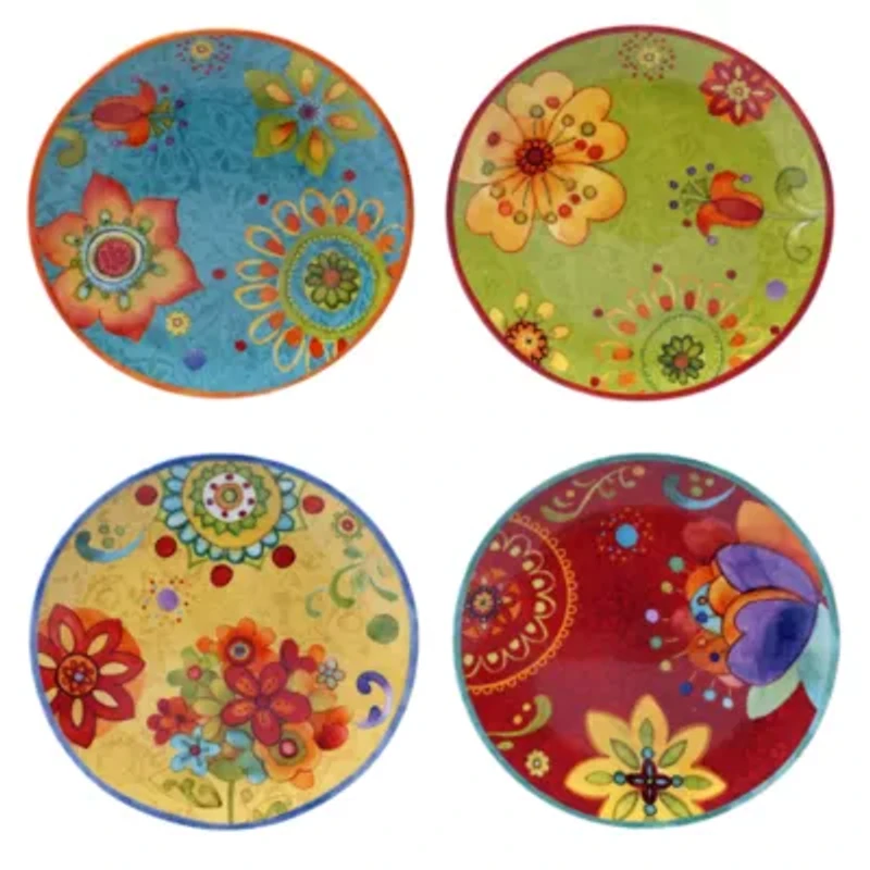Certified International Tunisian Sunset Set Of 4 Salad Plates