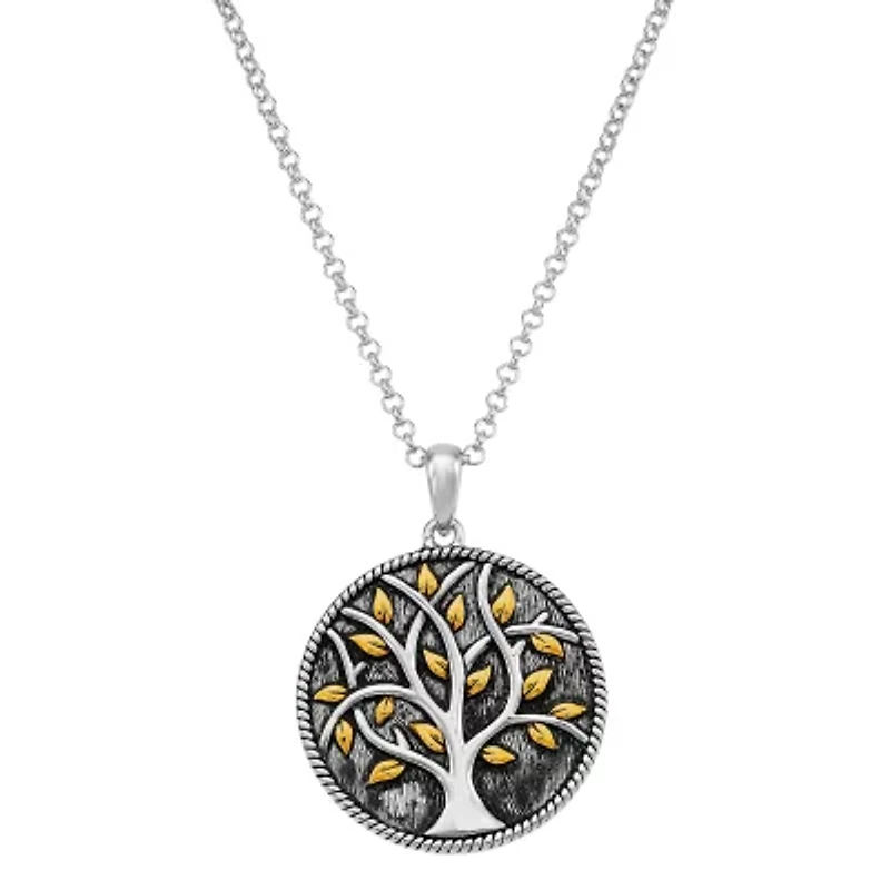 Forever Inspired Tree Of Life Womens Sterling Silver Round 18 Inch Pendant Necklace