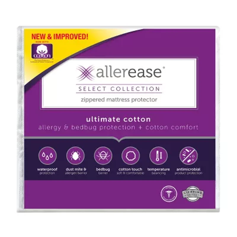 Allerease Bed Bug Blocker Dust Mite Barrier Breathable Mattress Encasement