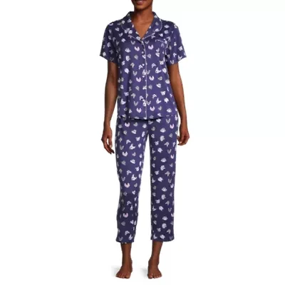 Pj Couture Womens Short Sleeve 2-pc. Pajama Sets