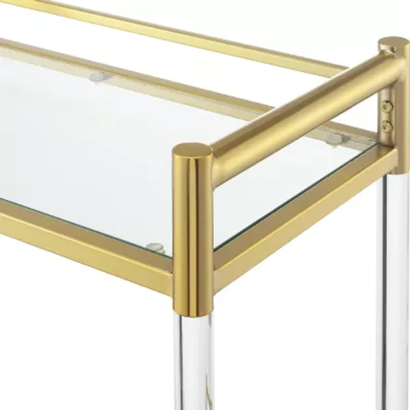 Royal Crest 2-Tier Acrylic Glass Bar Cart