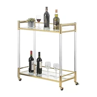 Royal Crest 2-Tier Acrylic Glass Bar Cart
