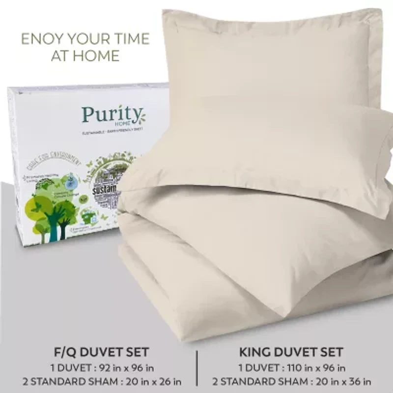 Purity Home Percale 3-pc. Duvet Cover Set