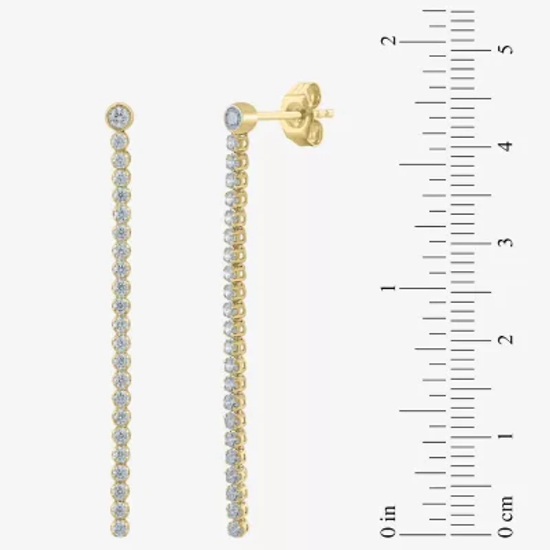 (H-I / I1) Womens 1 CT. T.W. Lab Grown White Diamond 10K Gold Drop Earrings