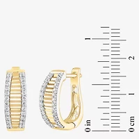 (H-I / I1) Womens 1/2 CT. T.W. Lab Grown White Diamond 10K Gold 18.1mm Hoop Earrings