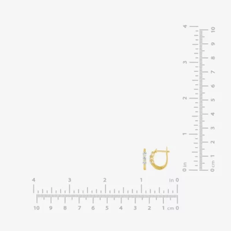 (H-I / I1) Womens 1/2 CT. T.W. Lab Grown White Diamond 10K Gold 15.2mm Hoop Earrings