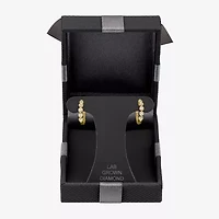(G-H / I1-I2) Womens 1/6 CT. T.W. Lab Grown White Diamond 10K Gold 13.5mm Hoop Earrings