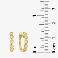(G-H / I1-I2) Womens 1/6 CT. T.W. Lab Grown White Diamond 10K Gold 13.5mm Hoop Earrings