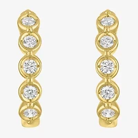 (G-H / I1-I2) Womens 1/6 CT. T.W. Lab Grown White Diamond 10K Gold 13.5mm Hoop Earrings