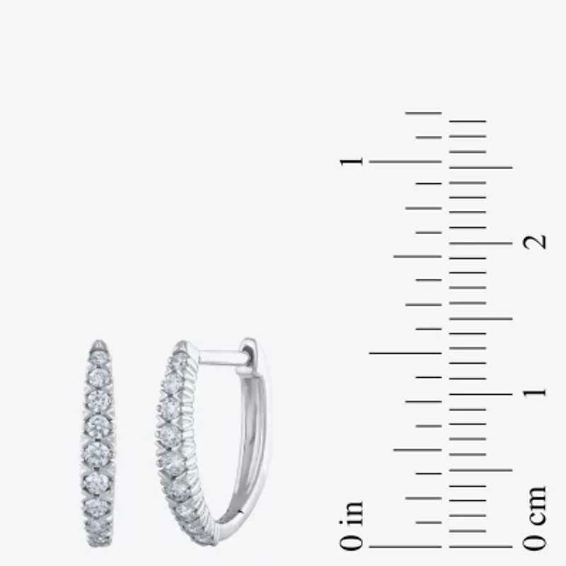 1/4 CT. T.W. Natural White Diamond 10K White Gold 11.8mm Hoop Earrings