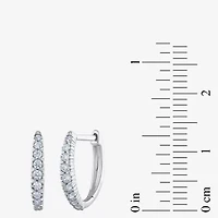 1/4 CT. T.W. Natural White Diamond 10K White Gold 11.8mm Hoop Earrings