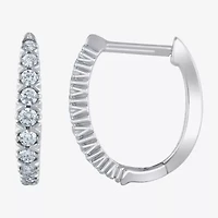 1/4 CT. T.W. Natural White Diamond 10K White Gold 11.8mm Hoop Earrings