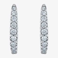 1/4 CT. T.W. Natural White Diamond 10K White Gold 11.8mm Hoop Earrings