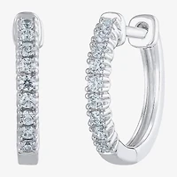 1/4 CT. T.W. Natural White Diamond 14K White or Yellow Gold 14mm Hoop Earrings