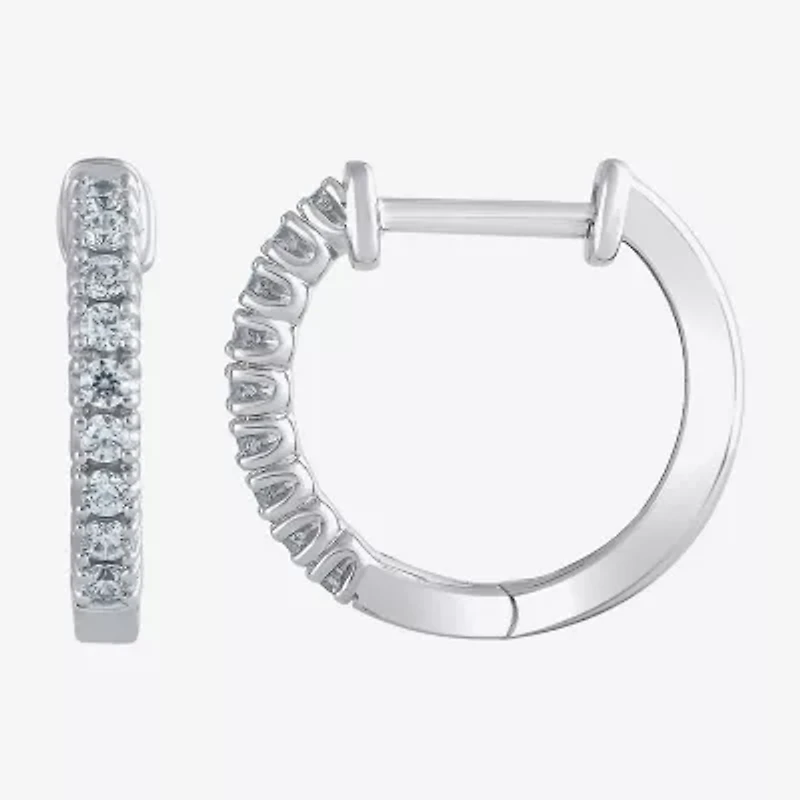 1/4 CT. T.W. Natural White Diamond 14K or Yellow Gold 14mm Hoop Earrings