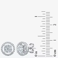 Certified 1/2 CT. T.W. Natural White Diamond 14K Gold 9.5mm Stud Earrings