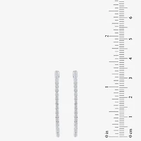 (H-I / Si2) Womens 1 1/2 CT. T.W. Lab Grown White Diamond 10K White Gold 33.2mm Hoop Earrings