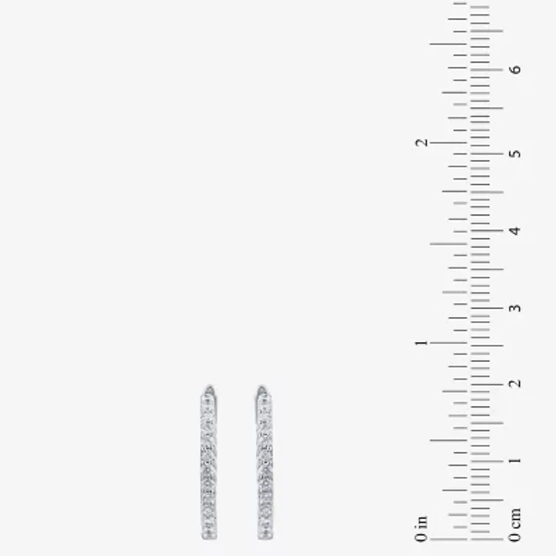 1 CT. T.W. Genuine White Diamond 14K or Yellow Gold 20.3mm Hoop Earrings