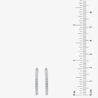 1 CT. T.W. Genuine White Diamond 14K or Yellow Gold 20.3mm Hoop Earrings