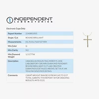 G / Si2) Womens 1/2 CT. T.W. Lab Grown White Diamond 14K Gold Cross 18 Inch Pendant Necklace