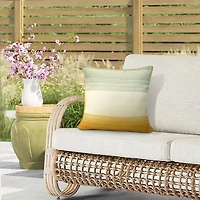 Outdoor Dècor Sunny Citrus Striped Print Square Throw Pillow