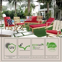 Outdoor Dècor Tropical Printed High Back Patio Seat Cushion