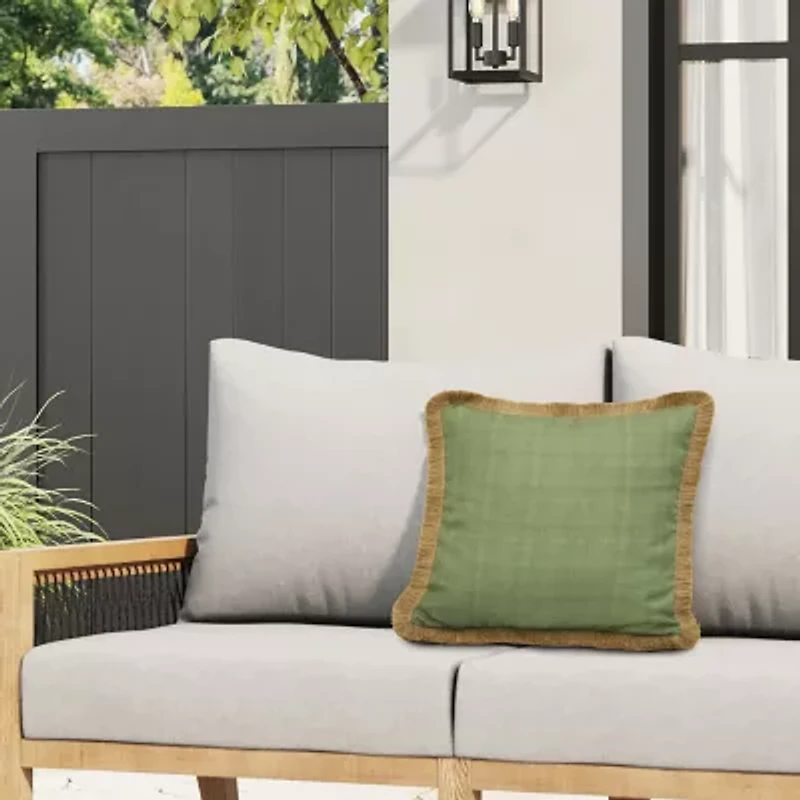 Outdoor Decor Tropicana Butterfly Solid Textured Square Throw Pillow