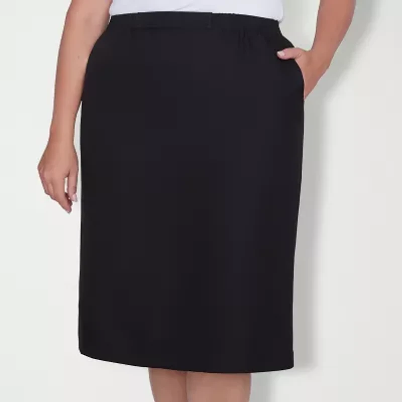 Alfred Dunner Suiting Womens Pencil Skirt Plus