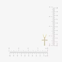 H-I / I1) Womens 1/2 CT. T.W. Lab Grown White Diamond 10K Gold Cross 18 Inch Pendant Necklace
