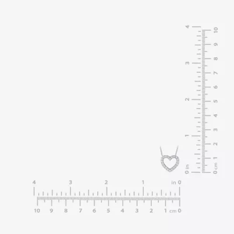 (H-I / I1) Womens 1/4 CT. T.W. Lab Grown White Diamond 10K Gold Heart 18 Inch Pendant Necklace