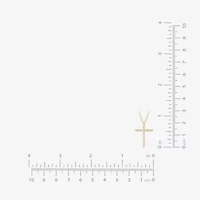 H-I / I1) Womens 1/ CT. T.W. Lab Grown White Diamond 10K Gold Cross 18 Inch Pendant Necklace