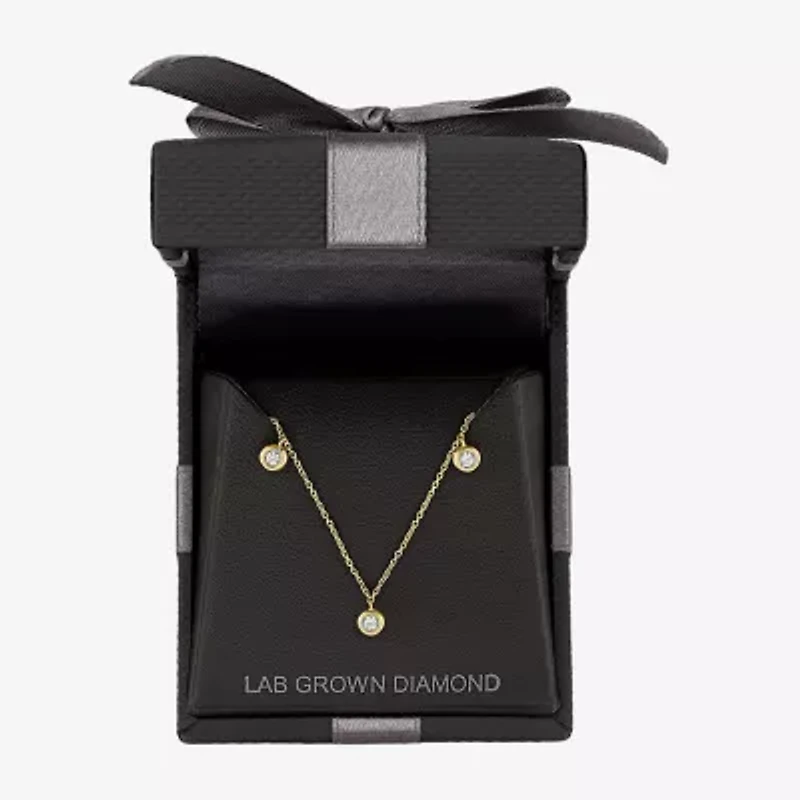 (G-H / I1-I2) Womens 1/6 CT. T.W. Lab Grown White Diamond 10K Gold 16 Inch Pendant Necklace