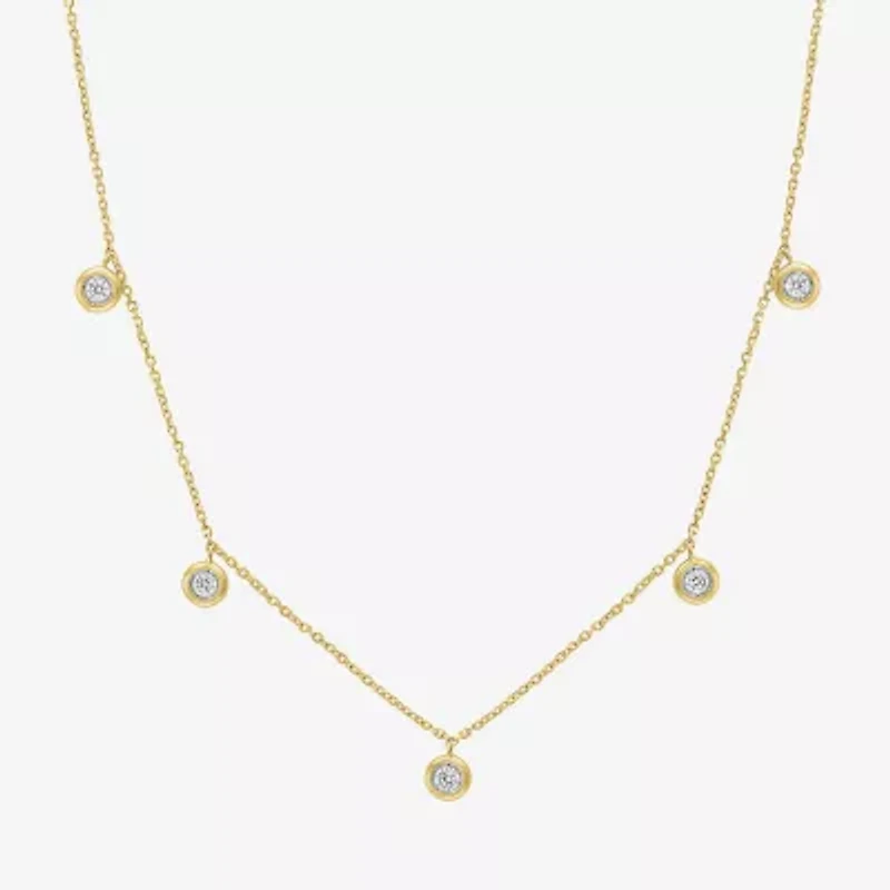(G-H / I1-I2) Womens 1/6 CT. T.W. Lab Grown White Diamond 10K Gold 16 Inch Pendant Necklace