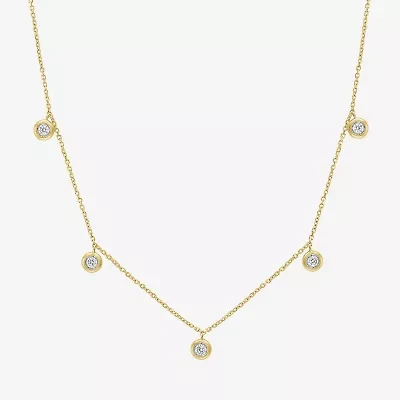 (G-H / I1-I2) Womens 1/6 CT. T.W. Lab Grown White Diamond 10K Gold 16 Inch Pendant Necklace