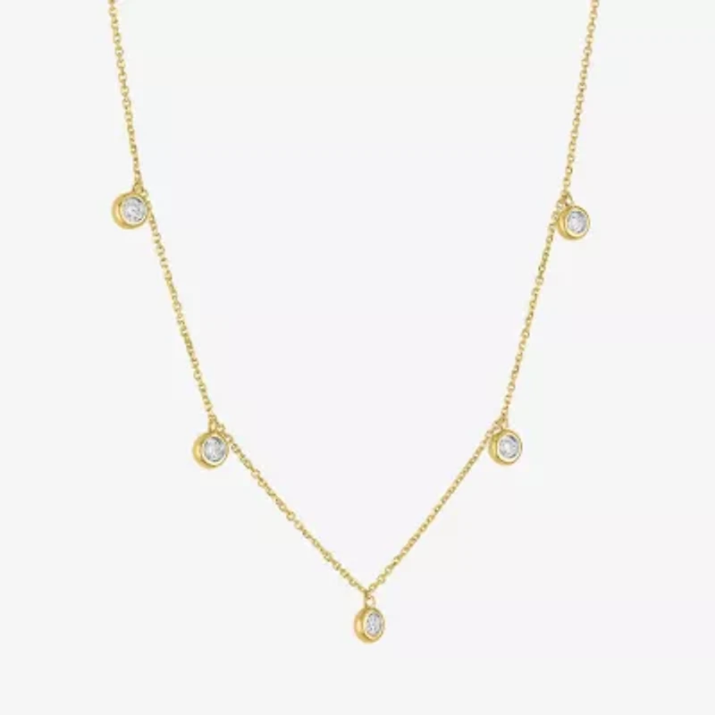(G-H / I1-I2) Womens 1/6 CT. T.W. Lab Grown White Diamond 10K Gold 16 Inch Pendant Necklace