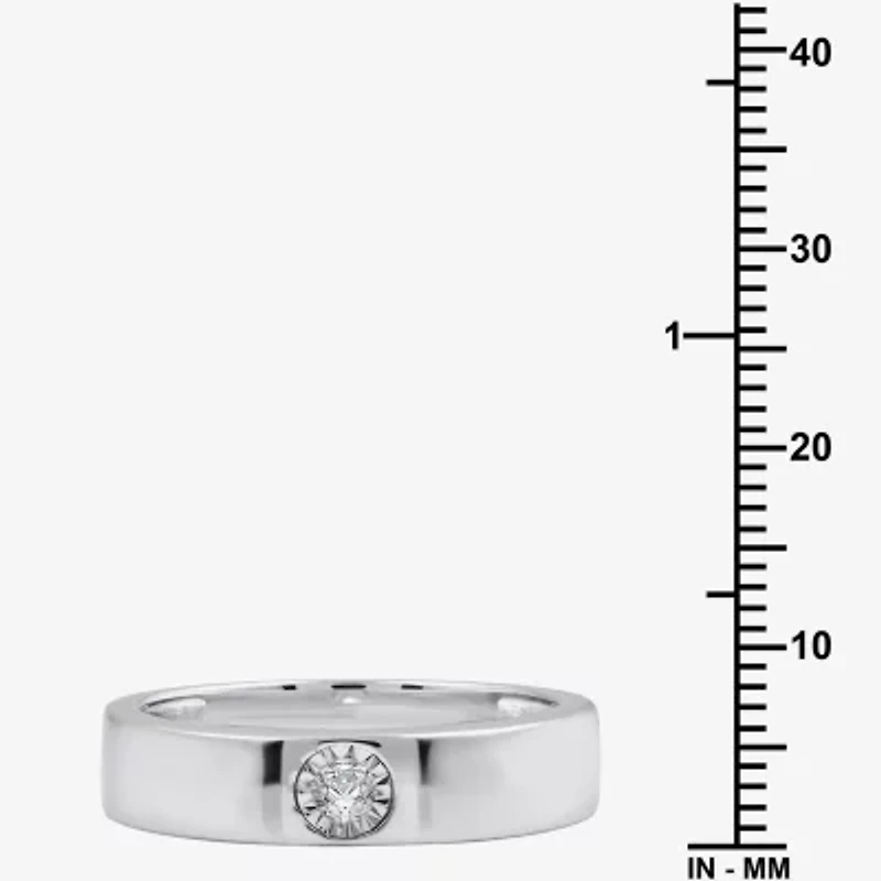 I Said Yes (H-I / I1) Mens 1/10 CT. T.W. Lab Grown White Diamond Sterling Silver Wedding Band