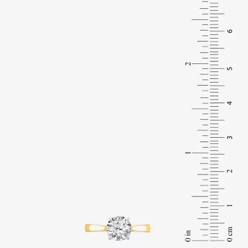 (H-I / Si2) Womens 1 1/2 CT. Lab Grown White Diamond 14K Gold Round Solitaire Engagement Ring