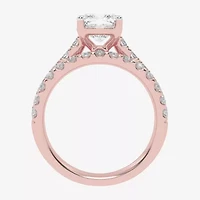 Signature By Modern Bride (G-H / Vs2-Si1) Womens 2 1/2 CT. T.W. Lab Grown White Diamond 14K Gold Cushion Side Stone Bridal Set