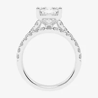 (G-H / Vs2-Si1) Womens 4 CT. T.W. Lab Grown White Diamond 14K Gold Cushion Side Stone Bridal Set
