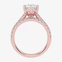 Signature By Modern Bride (G-H / Vs2-Si1) Womens 4 CT. T.W. Lab Grown White Diamond 14K Gold Marquise Side Stone Bridal Set