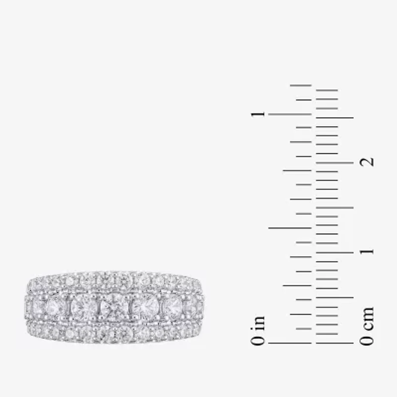 (H-I / I1) Womens 2 CT. T.W. Lab Grown White Diamond 10K Gold Anniversary Band